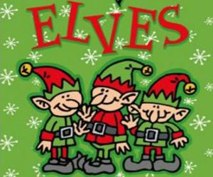 yapboz Noel Baba Üç küçük elfler